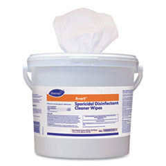 Diversey Avert Sporicidal Disinfectant Cleaner Wipes, 1-Ply, 11 x 12, Chlorine Scent, 160/Canister, 4 Canisters/Carton