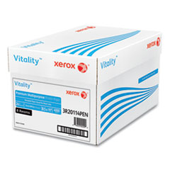 Xerox Corp. Vitality Premium Multipurpose Print Paper, 97 Bright, 24 lb Bond Weight, 8.5 x 11, Extra White, 500/Ream, 8 Reams/Carton