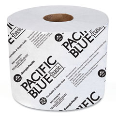 Georgia Pacific Pacific Blue Basic High-Capacity Bathroom Tissue, Septic Safe, 1-Ply, White, 1,500/roll, 48/carton
