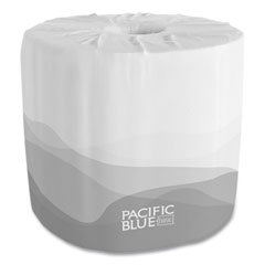 Georgia Pacific Pacific Blue Basic Embossed Bathroom Tissue, Septic Safe, 1-Ply, White, 550/roll, 80 Rolls/carton