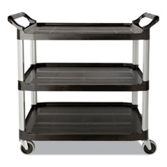 Rubbermaid Three-Shelf Service Cart, Plastic, 3 Shelves, 200 lb Capacity, 18.63