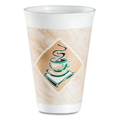 Dart Cafe G Foam Hot/cold Cups, 16 Oz, Brown/green/white, 1,000/carton