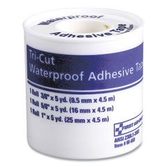 First Aid Only, Inc. Tri-Cut Waterproof-Adhesive Medical Tape with Dispenser, Tri-Cut Width (0.38