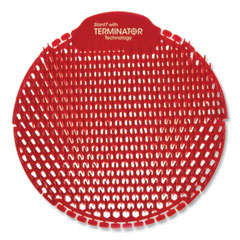 Fresh Products Slant7 With Terminator Urinal Screen, Evergreen Scent, Red, 5/box