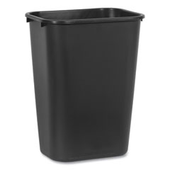Rubbermaid Deskside Plastic Wastebasket, 10.25 gal, Plastic, Black