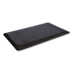 Crown Mats & Matting Cushion-Step Marbleized Rubber Mat, 36 x 72, Black