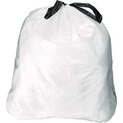 Boardwalk Drawstring Kitchen Bags, 13 Gal, 0.8 Mil, White, 50 Bags/roll, 2 Rolls/carton