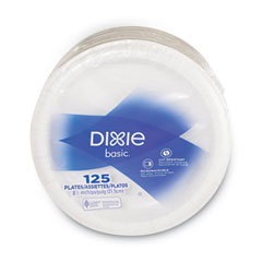 Dixie Food Service Paper Dinnerware, Plates, White, 8.5