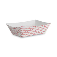 Boardwalk Paper Food Baskets, 1 Lb Capacity, Red/white, 1,000/carton