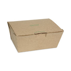 Pactiv Evergreen Corporation EarthChoice Tamper Evident OneBox Paper Box, 6.54 x 4.5 x 3.25, Kraft, 160/Carton