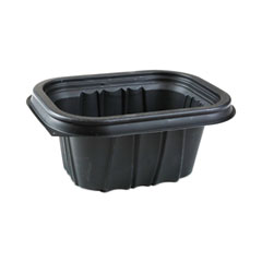 Pactiv Evergreen Corporation EarthChoice Entree2Go Takeout Container, 12 oz, 5.65 x 4.25 x 2.57, Black, Plastic, 600/Carton