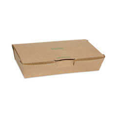 Pactiv Evergreen Corporation EarthChoice Tamper Evident OneBox Paper Box, 9 x 4.85 x 2, Kraft, 100/Carton