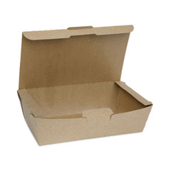 Pactiv Evergreen Corporation EarthChoice Tamper Evident OneBox Paper Box, 9.04 x 4.85 x 2.75, Kraft, 162/Carton