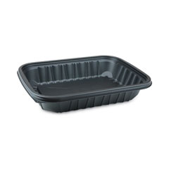 Pactiv Evergreen Corporation EarthChoice Entree2Go Takeout Container, 64 oz, 11.75 x 8.75 x 2.13, Black, Plastic, 200/Carton
