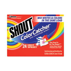 SC Johnson Color Catcher Dye Trapping Sheets, Pleasant Scent, 24/Box, 12 Boxes/Carton