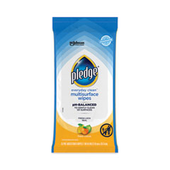 SC Johnson Multi-Surface Cleaner Wet Wipes, Cloth, 7 x 10, Fresh Citrus, White, 25/Pack, 12 Packs/Carton