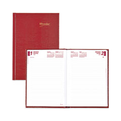 Rediform Office Products Daily/Monthly Planner, 8.25 x 5.75, Red Cover, 12-Month (Jan to Dec): 2024