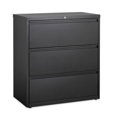 Hirsh Industries Space Solutions Lateral File Cabinet, 3 Letter/Legal/A4-Size File Drawers, Black, 36 x 18.62 x 40.25