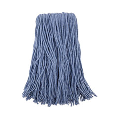 Boardwalk Mop Head, Standard Head, Cotton/synthetic Fiber, Cut-End, #24, Blue, 12/carton