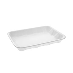 Pactiv Evergreen Corporation Meat Tray, #4D, 9.5 x 7 x 1.25, White, Foam, 500/Carton