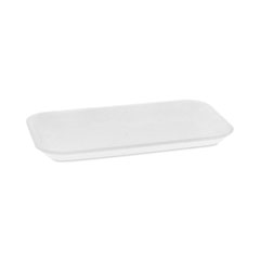 Pactiv Evergreen Corporation Supermarket Tray, #17, 8.3 x 4.8 x 0.65, White, Foam, 1,000/Carton