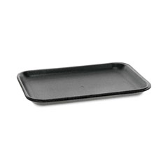 Pactiv Evergreen Corporation Supermarket Tray, #2S, 8.2 x 5.7 x 0.65, Black, Foam, 500/Carton