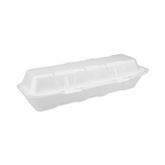 Pactiv Evergreen Corporation Foam Hinged Lid Containers, Dual Tab Lock Hoagie, 13 X 4 X 4, White, 250/carton