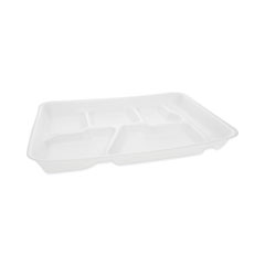 Pactiv Evergreen Corporation Foam School Trays, 6-Compartment, 8.5 x 11.5 x 1.25, White, 500/Carton