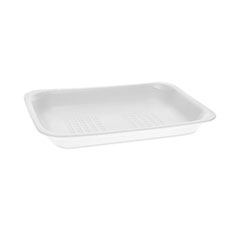Pactiv Evergreen Corporation Meat Tray, #2, 8.38 x 5.88 x 1.21, White, Foam, 500/Carton