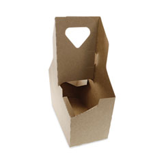 Pactiv Evergreen Corporation Paperboard Cup Carrier, Up to 44 oz, Two to Four Cups, Natural, 250/Carton
