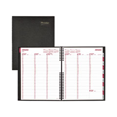 Rediform Office Products CoilPro Weekly Appointment Book in Columnar Format, 11 x 8.5, Black Lizard-Look Cover, 12-Month (Jan to Dec): 2024