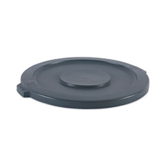 Boardwalk Lids For 32 Gal Waste Receptacle, Flat-Top, Round, Plastic, Gray