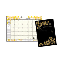 House Of Doolittle Recycled Honeycomb Monthly Planner, Honeycomb Artwork, 11 x 7, Black/Gold Cover, 12-Month (Jan to Dec): 2024