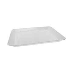 Pactiv Evergreen Corporation Supermarket Tray, #1014 Family Pack Tray, 13.88 x 9.88 x 1, White, Foam, 100/Carton