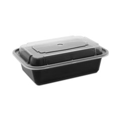 Pactiv Evergreen Corporation Newspring VERSAtainer Microwavable Containers, 24 oz, 5 x 7.25 x 2, Black/Clear, Plastic, 150/Carton