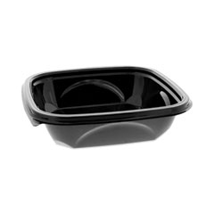 Pactiv Evergreen Corporation EarthChoice Square Recycled Bowl, 24 oz, 7 x 7 x 1.52, Black, Plastic, 300/Carton