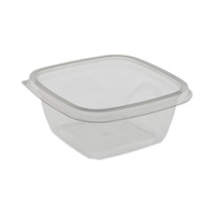 Pactiv Evergreen Corporation EarthChoice Square Recycled Bowl, 16 oz, 5 x 5 x 1.75, Clear, Plastic, 504/Carton