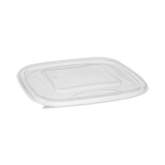 Pactiv Evergreen Corporation EarthChoice Square Recycled Bowl Flat Lid, 7.38 x 7.38 x 0.26, Clear, Plastic, 300/Carton