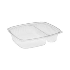 Pactiv Evergreen Corporation Showcase Deli Container, Base Only, 2-Compartment, 10 oz; 23 oz, 9 x 7.4 x 1.5, Clear, Plastic, 220/Carton