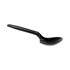 Pactiv Evergreen Corporation Meadoware Cutlery, Soup Spoon, Medium Heavy Weight, Black, 1,000/Carton