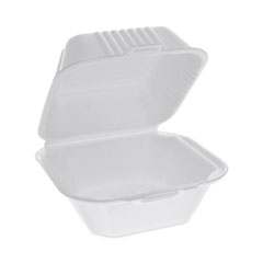 Pactiv Evergreen Corporation SmartLock Foam Hinged Lid Container, Sandwich, 5.75 x 5.75 x 3.25, White, 504/Carton