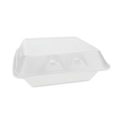Pactiv Evergreen Corporation SmartLock Vented Foam Hinged Lid Container, 3-Compartment, 9 x 9.25 x 3.25, White, 150/Carton