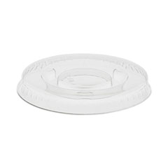 Pactiv Evergreen Corporation Plastic Portion Cup Lid, Fits 0.5 oz to 1 oz Cups, Clear, 100/Sleeve, 25 Sleeves/Carton