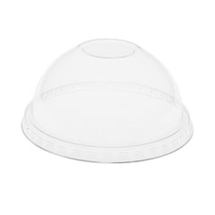 Pactiv Evergreen Corporation EarthChoice Strawless RPET Lid, Dome Lid, Clear, Fits 12 oz to 24 oz 