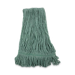 Boardwalk Mop Head, Premium Standard Head, Cotton/Rayon Fiber, Medium, Green, 12/Carton