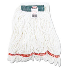 Rubbermaid Web Foot Shrinkless Looped-End Wet Mop Head, Cotton/synthetic, Medium, White