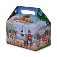 Southern Champion Tray Pirate Kid's Meal Barn Boxes, 6.43 x 4 x 3.75, Kraft, Paper, 96/Carton