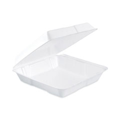 Dart Insulated Foam Hinged Lid Containers, 1-Compartment, 9.3 x 9.5 x 3, White, 200/Pack, 2 Packs/Carton