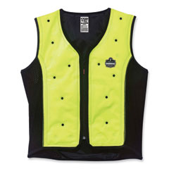 Ergodyne Corporation Chill-Its 6685 Premium Dry Evaporative Cooling Vest with Zipper, Nylon, 3X-Large, Lime, Ships in 1-3 Business Days