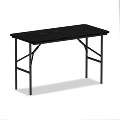 Alera Wood Folding Table, Rectangular, 48w x 23.88d x 29h, Black